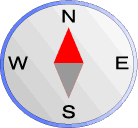 方角　Ｎは北　Ｓは南　Ｗは西　Ｅは東